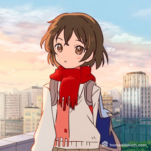 MOSS-Image Base, Anime: rooftop, prompt anime, seed 401