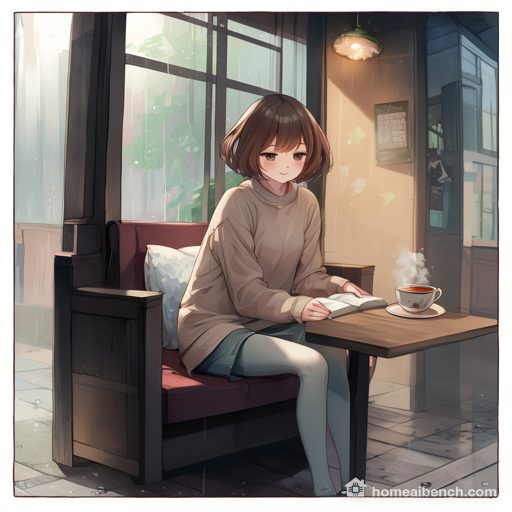 MOSS-Image Base, Anime: cafe, prompt anime, seed 400