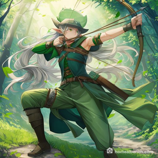 MOSS-Image Base, Anime: elf archer, prompt anime, seed 400