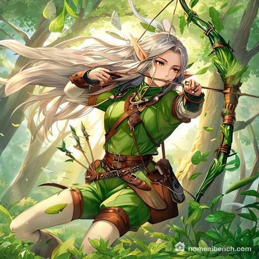 MOSS-Image Base, Anime: elf archer, prompt anime, seed 401