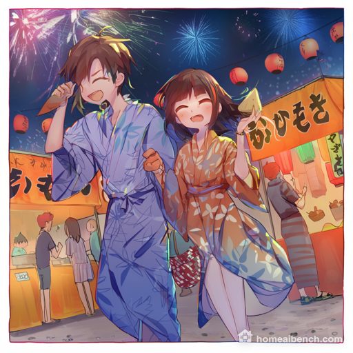 MOSS-Image Base, Anime: festival, prompt anime, seed 400