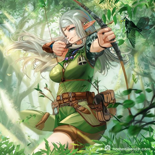 MossAD-Demo, Anime: elf archer, prompt anime, seed 401
