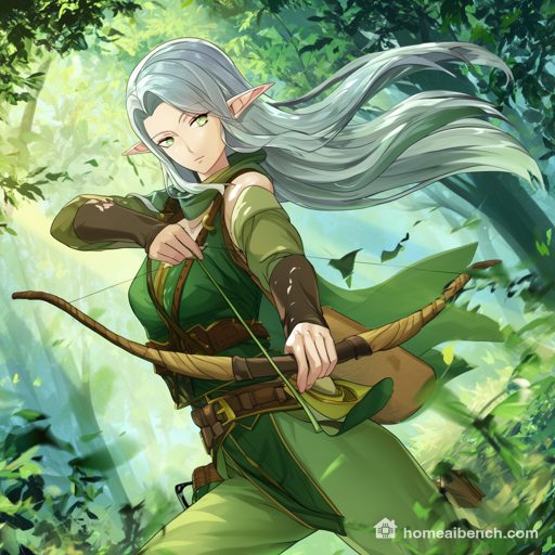 MossAD-Demo, Anime: elf archer, prompt anime-r2, seed 400