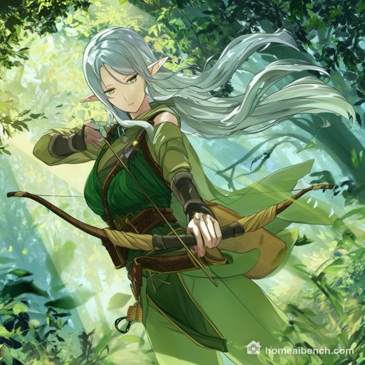 MossAD-Demo, Anime: elf archer, prompt anime-r2-tags, seed 400