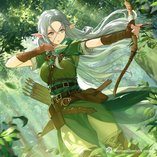MossAD-Demo, Anime: elf archer, prompt anime-r2-tags, seed 401