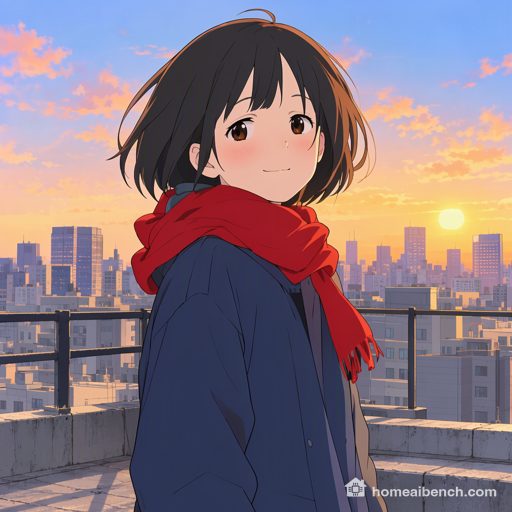 MOSS-Image SFT, Anime: rooftop, prompt anime, seed 400