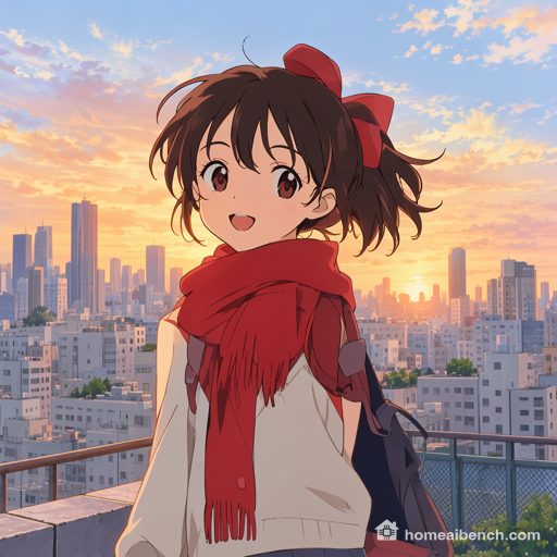 MOSS-Image SFT, Anime: rooftop, prompt anime, seed 401